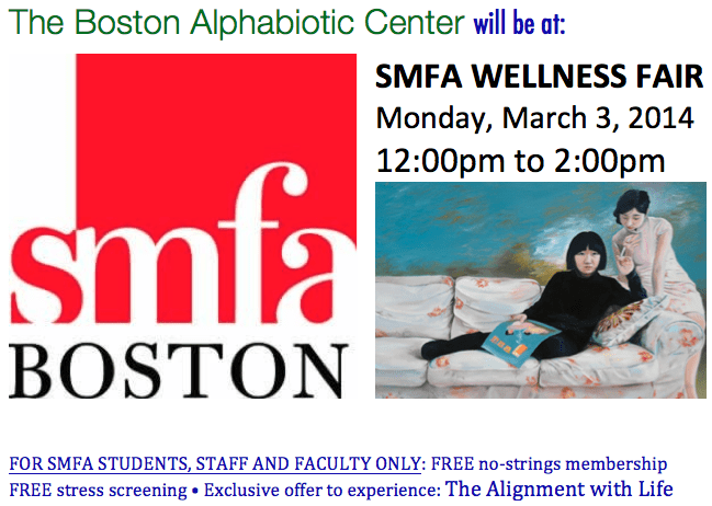 SMFA Boston Wellness Fair March 3, 2014